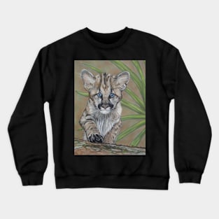 cute baby cougar big cat wildlife Crewneck Sweatshirt